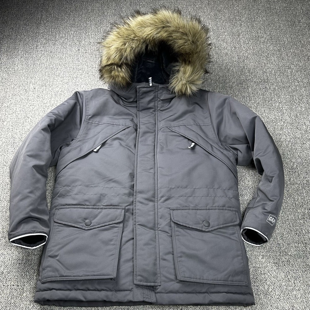 Gap‎ Kids Boys XL Warmest Cold Control Max Water Resistant Gray Coat Jacket